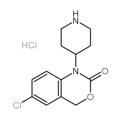 6-氯-1-(哌啶-4-基)-1,4-二氢-2H-3,1-苯并噁嗪-2-酮盐酸盐结构式