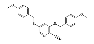 3,5-bis[(4-methoxyphenyl)methylsulfanyl]pyridine-2-carbonitrile结构式
