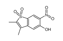 2,3-dimethyl-6-nitro-1,1-dioxo-1-benzothiophen-5-ol结构式