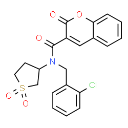 N-(2-chlorobenzyl)-N-(1,1-dioxidotetrahydrothiophen-3-yl)-2-oxo-2H-chromene-3-carboxamide结构式