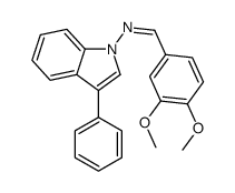 1-(3,4-dimethoxyphenyl)-N-(3-phenylindol-1-yl)methanimine Structure