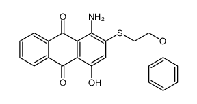 1-amino-4-hydroxy-2-(2-phenoxyethylsulfanyl)anthracene-9,10-dione结构式