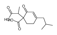 2-(1-carboxy-2-oxo-4-isobutyl-3-cyclohexenyl)propionic acid结构式