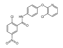 2-chloro-N-[4-(3-chloropyridin-2-yl)oxyphenyl]-5-nitrobenzamide结构式