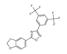 3-(3,5-bis(trifluoromethyl)phenyl)-5-(2,3-dihydrobenzofuran-5-yl)-1,2,4-oxadiazole结构式