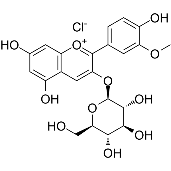Peonidin-3-O-glucoside chloride Structure