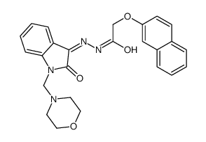 N-[(E)-[1-(morpholin-4-ylmethyl)-2-oxoindol-3-ylidene]amino]-2-naphthalen-2-yloxyacetamide结构式