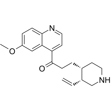 1-丙酮, 3-[(3R,4R)-3-乙烯基-4-哌啶基]-1-(6-甲氧基-4-喹啉基)-结构式