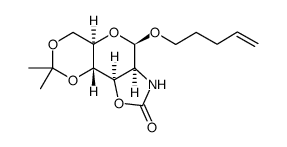 4-pentenyl 2-amino-2-N,3-O-carbonyl-2-deoxy-4,6-O-isopropylidene-β-D-mannopyranoside Structure