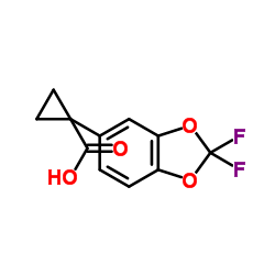 1-(2,2-二氟苯并[D][1,3]二氧杂环戊烯-5-基)环丙烷甲酸结构式