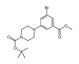 4-(3-溴-5-(甲氧基羰基)苯基)哌嗪-1-羧酸叔丁酯结构式