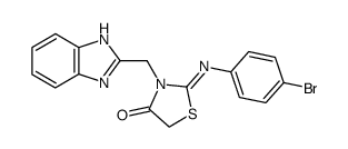 3-(1H-Benzoimidazol-2-ylmethyl)-2-[(Z)-4-bromo-phenylimino]-thiazolidin-4-one Structure