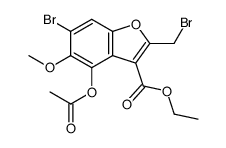 4-Acetoxy-6-bromo-2-bromomethyl-5-methoxy-benzofuran-3-carboxylic acid ethyl ester Structure
