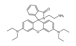 2-(2-氨基乙基)-3',6'-双(二乙基氨基)螺[异吲哚啉-1,9'-氧杂蒽]-3-酮结构式