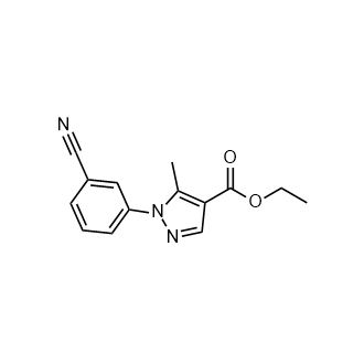 1-(3-氰基苯基)-5-甲基-1H-吡唑-4-羧酸乙酯结构式