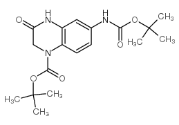 6-((叔丁氧基羰基)氨基)-3-氧代-3,4-二氢喹喔啉-1(2H)-羧酸叔丁酯结构式