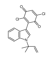 2,5-dichloro-3-(1-(2-methylbut-3-en-2-yl)-1H-indol-3-yl)cyclohexa-2,5-diene-1,4-dione结构式