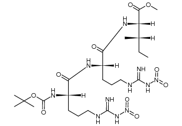 (tert-butoxycarbonyl)-NG-nitroarginyl-NG-nitroarginylisoleucine methyl ester Structure