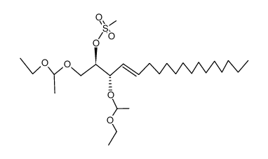 (2S,3S)-1,3-di-O-(1-ethoxyethyl)-2-O-methanesulfonyl-4-octadecene-1,2,3-triol结构式