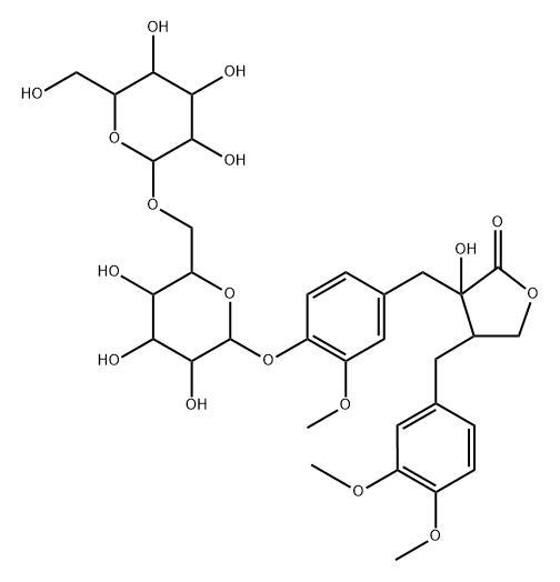 络石苷元-4'-O-β-龙胆二糖苷结构式