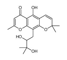10-(2,3-dihydroxy-3-methylbutyl)-5-hydroxy-2,2,8-trimethylpyrano[3,2-g]chromen-6-one结构式