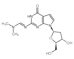 n2-(dimethylaminomethylidene)-7-deaza-2'-deoxyguanosine结构式
