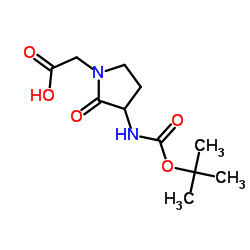 2-(3-(叔丁氧羰基氨基)-2-氧杂吡咯烷-1-基)乙酸结构式