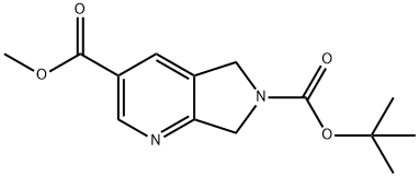 5,7-Dihydro-pyrrolo[3,4-b]pyridine-3,6-dicarboxylic acid 6-tert-butyl ester 3-methyl ester Structure