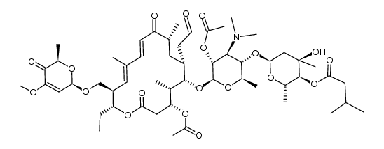 2',3-di-O-acetyl-2''',3'''-didehydro-2'''-demethoxy-4'''-deoxy-4''-O-isovaleryl-4'''-oxotylosin结构式