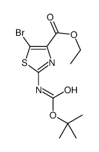 5-Bromo-2-tert-butoxycarbonylamino-thiazole-4-carboxylic acid ethyl ester Structure