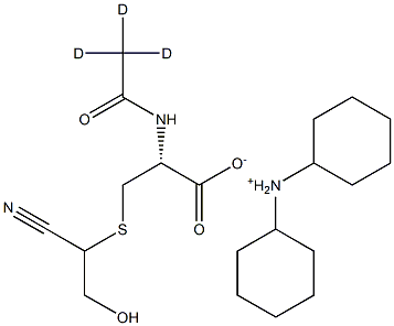 N-乙酰基-S-(1-氰基-2-羟乙基)-L-半胱氨酸-D3双环己胺盐(非对映异构体混合物)结构式
