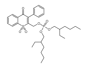 (1,1-dioxido-4-oxo-3-phenyl-4H-thiochromen-2-yl)methyl bis(2-ethylhexyl) phosphate结构式
