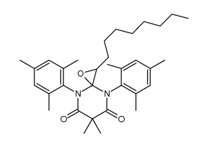 4,8-dimesityl-6,6-dimethyl-2-octyl-1-oxa-4,8-diazaspiro[2.5]octane-5,7-dione结构式