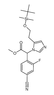 methyl 2-(5-(2-((tert-butyldimethylsilyl)oxy)ethyl)-1H-imidazol-1-yl)-2-(4-cyano-2-fluorophenyl)acetate结构式