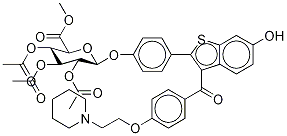Methyl Raloxifene 4'-(2,3,4-Tri-O-acetyl-β-D-glycopyranuronate) Structure