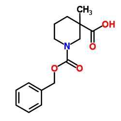 1-Cbz-3-甲基哌啶-3-甲酸结构式