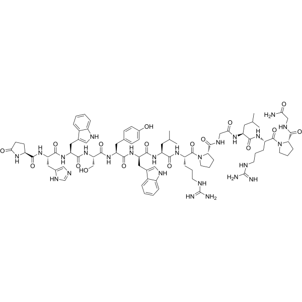 (D-Trp6)-LHRH-Leu-Arg-Pro-Gly amide Structure