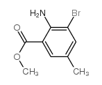 2-amino-3-bromo-5-methylbenzoic acid, methyl ester结构式