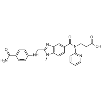 3-(2-(((4-氨基甲酰基苯基)氨基)甲基)-1-甲基-N-(吡啶-2-基)-1H-苯并[d]咪唑-5-甲酰胺基)丙酸)(达比加群杂质)结构式