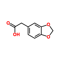 2-(苯并[d][1,3]二氧杂环戊烯-5-基)乙酸结构式