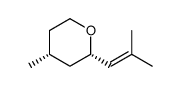 (2S-顺)-四氢化-4-甲基-2-(2-甲基-1-丙烯基)-2H-吡喃结构式