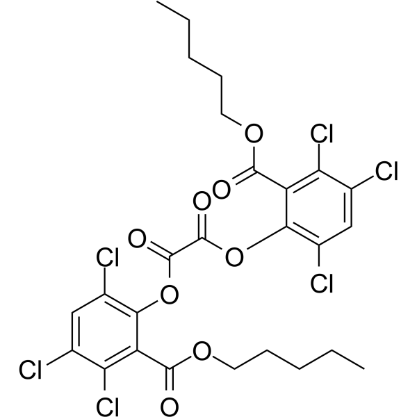 Ethanedioic acid,1,2-bis[3,4,6-trichloro-2-[(pentyloxy)carbonyl]phenyl] ester structure