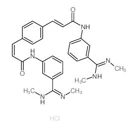 p-Benzenediacrylanilide, 3,3-bis(N,N-dimethylamidino)-, dihydrochloride,hydrate结构式