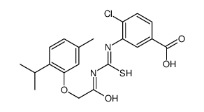 4-CHLORO-3-[[[[[5-METHYL-2-(1-METHYLETHYL)PHENOXY]ACETYL]AMINO]THIOXOMETHYL]AMINO]-BENZOIC ACID结构式
