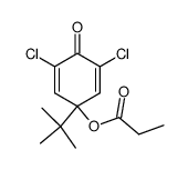 Propionic acid 1-tert-butyl-3,5-dichloro-4-oxo-cyclohexa-2,5-dienyl ester结构式