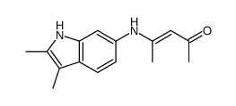 4-[(2,3-dimethyl-1H-indol-6-yl)amino]pent-3-en-2-one结构式