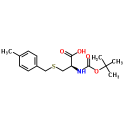 N-叔丁氧羰基-S-(4-甲基苄基)-L-半胱氨酸结构式
