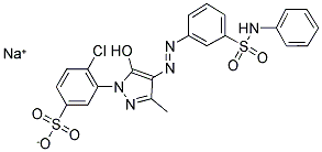 sodium 3-chloro-4-(5-hydroxy-3-methyl-4-(3-(phenylaminosulphonyl)phenylazo)-1H-pyrazole-1-yl)benzenesulphonate Structure