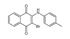 2-bromo-3-(4-methylanilino)naphthalene-1,4-dione结构式