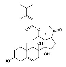 (17R)-12β-[(3,4-Dimethyl-1-oxo-2-pentenyl)oxy]-3β,8β,14β-trihydroxypregn-5-en-20-one结构式